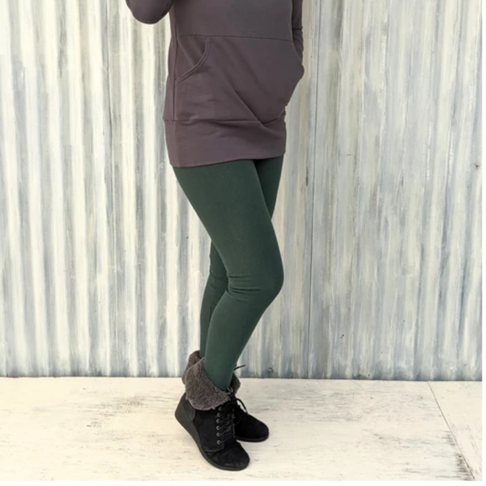 Yana Dee Clothing Lumi Legging Green Large Tencel & Organic Cotton Fleece